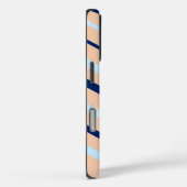 Peach en Blue Diagonal Striped Personated Case-Mate iPhone Case (Achterkant / Rechts)