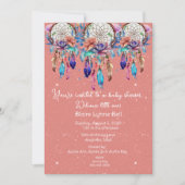 Peach en Blue Dreamcatcher Meisje Baby shower Kaart (Voorkant)