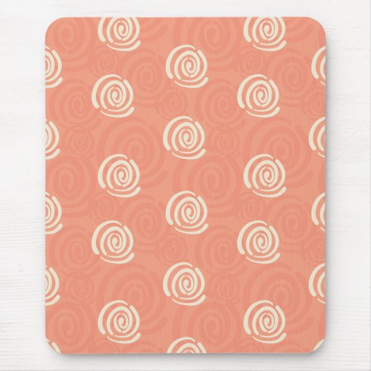 Peach en Cream wervelingen Mousepad Muismat (Voorkant)