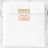 Peach en Gold Verjaardag Dank u Stickers (Tas)