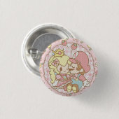 Peach en Mario Ronde Button 3,2 Cm (Voorkant /achterkant)