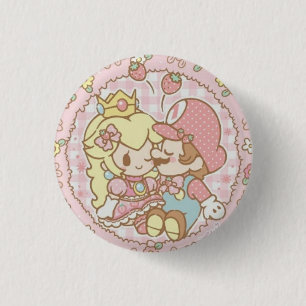 Peach en Mario Ronde Button 3,2 Cm