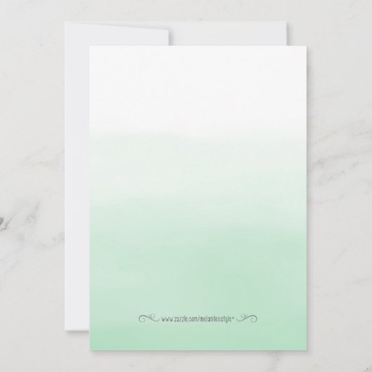 Peach en Mint verjaardagsuitnodiging Kaart (Achterkant)