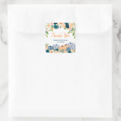 Peach en Navy Blue Pumpkins Baby shower Bedankt Vierkante Sticker (Tas)