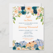 Peach en Navy Blue Pumpkins Vrijgezellenfeest Kaart (Voorkant)