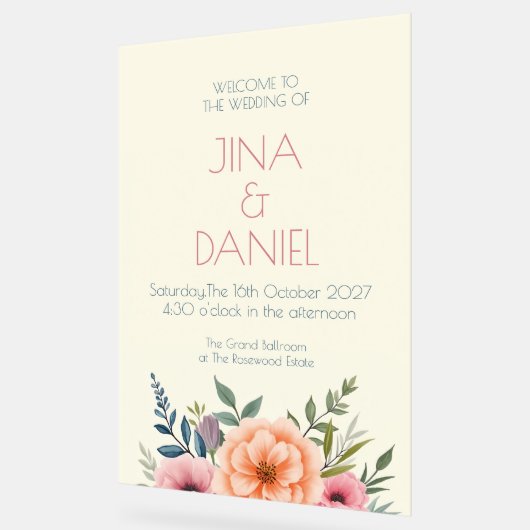 Peach en Petal Dream Acryl Bord (Hoek)