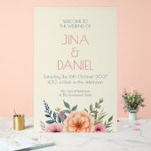 Peach en Petal Dream Acryl Bord (Huwelijk)