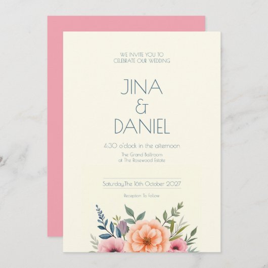 Peach en Petal Dream Kaart (Voorkant / Achterkant)