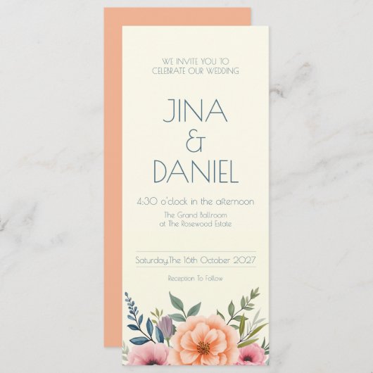 Peach en Petal Dream Kaart (Voorkant / Achterkant)