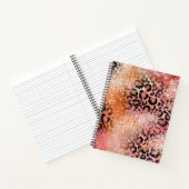 Peach en Pink Glitter Leopard Print Notitieboek (Binnen)