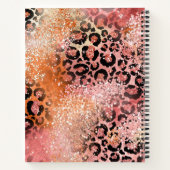 Peach en Pink Glitter Leopard Print Notitieboek (Achterkant)