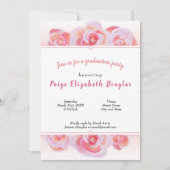 Peach en Pink Rose Graduation Party uitnodigingen (Voorkant)