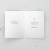 Peach en Pink Roses Gouden Lijst Verjaardag Kaart (Binnen)