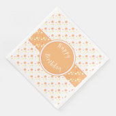 Peach en Polka Dot Happy Birthday Papieren servett Servet (Hoek)