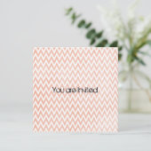 Peach en White Chevron Baby shower nodigt uit Kaart (Staand voorkant)