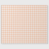 Peach en White Country Gingham Cadeaupapier (Vlak)