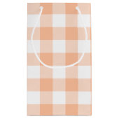 Peach en White Country Gingham Klein Cadeauzakje (Achterkant)