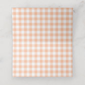 Peach en White Country Gingham Plaatskaartje (Binnenkant ongevouwen)