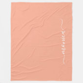 Peach en White Girly Handtekening Naam Fleece Deken (Voorkant)
