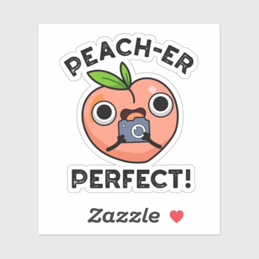 Peach-er perfecte grappige perzik woordspeling sticker (Vel)