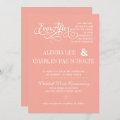 Peach EverAfter Chalkboard-uitnodiging Kaart (Voorkant / Achterkant)