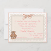 Peach Eyelet Sweet Baby shower Invitation Kaart (Voorkant)
