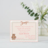 Peach Eyelet Sweet Baby shower Invitation Kaart (Staand voorkant)