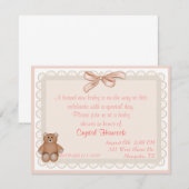 Peach Eyelet Sweet Baby shower Invitation Kaart (Voorkant / Achterkant)
