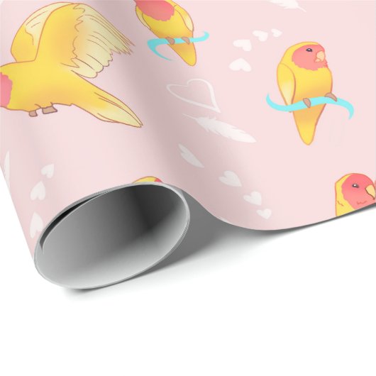 Peach Faced Lutino Lovebird Cadeaupapier (Rol Hoek)
