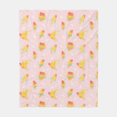 Peach Faced Lutino Lovebird Fleece Deken (Voorkant)