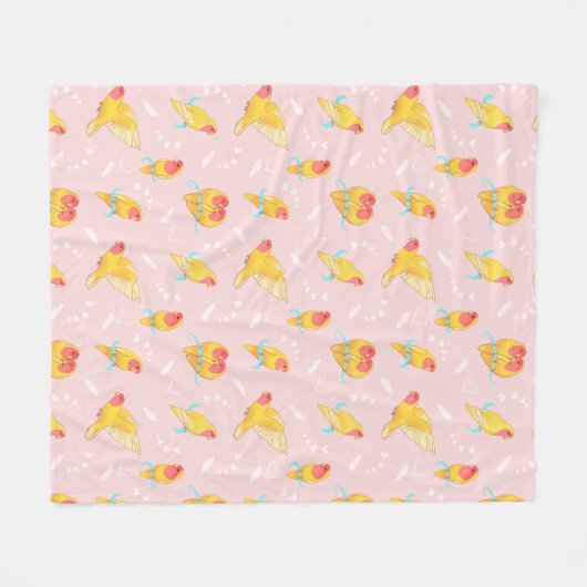 Peach Faced Lutino Lovebird Fleece Deken (Voorkant (Horizontaal))