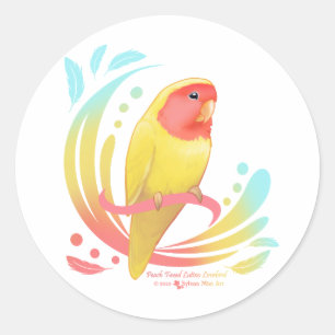 Peach Faced Lutino Lovebird Ronde Sticker