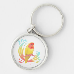 Peach Faced Lutino Lovebird Sleutelhanger