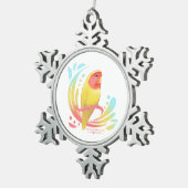 Peach Faced Lutino Lovebird Tin Sneeuwvlok Ornament (Rechts)