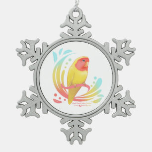 Peach Faced Lutino Lovebird Tin Sneeuwvlok Ornament