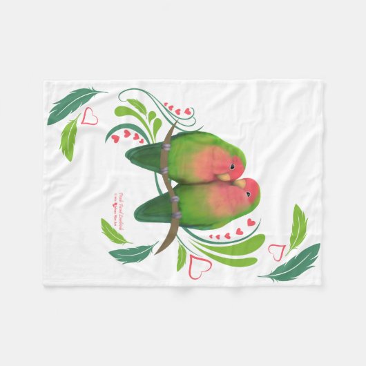 Peach facevogels fleece deken (Voorkant (Horizontaal))