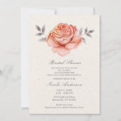 Peach Fairy Tale Glitter Roos Leaft Vrijgezellenfe Kaart (Voorkant)