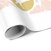 Peach Family Photo Reindeer Kerstmis Merry Bright Cadeaupapier (Rol Hoek)