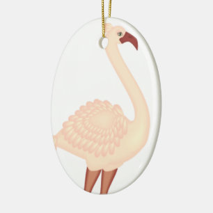 Peach Flamingo Keramisch Ornament