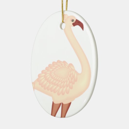 Peach Flamingo Keramisch Ornament (Links)