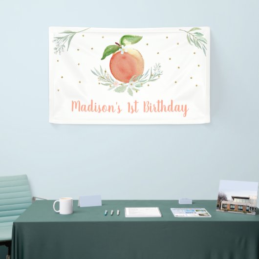 Peach Floral 1st Birthday Spandoek (Beurs)