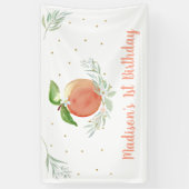 Peach Floral 1st Birthday Spandoek (Verticaal)