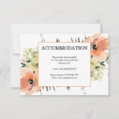 Peach Floral Accommodage Enclosure Kaart (Voorkant)