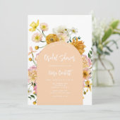 Peach Floral Arch Bridal Shower Kaart (Staand voorkant)