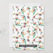 Peach Floral Baby Girl Foto Aqiqah Kaart (Achterkant)