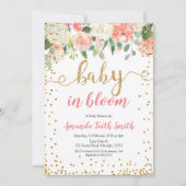 Peach Floral Baby in het Baby shower Bloom Kaart (Voorkant)