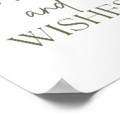 Peach Floral Baby shower Advies & Wensen Poster (Hoek)