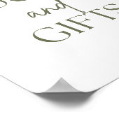 Peach Floral Baby shower boeken & geschenken Poste Poster (Hoek)