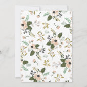 Peach Floral Baby shower Invitation Kaart (Achterkant)