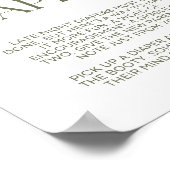 Peach Floral Baby shower Late Night Luiers Poster (Hoek)